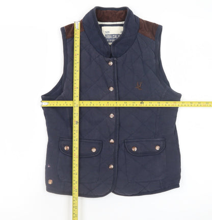 SoulCal Women's Blue Quilted Sleeveless Waistcoat Size 14
