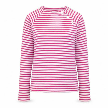 Craghoppers Women Pink Striped Crew Neck Pullover Jumper UK 10