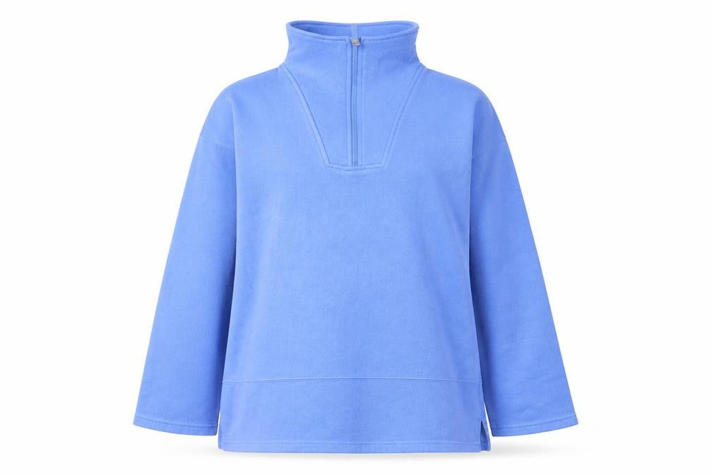 Para Womens Blue 1/4 Zip Pullover Sweatshirt Size M