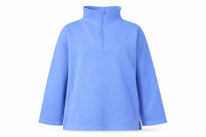 Para Womens Blue 1/4 Zip Pullover Sweatshirt Size M