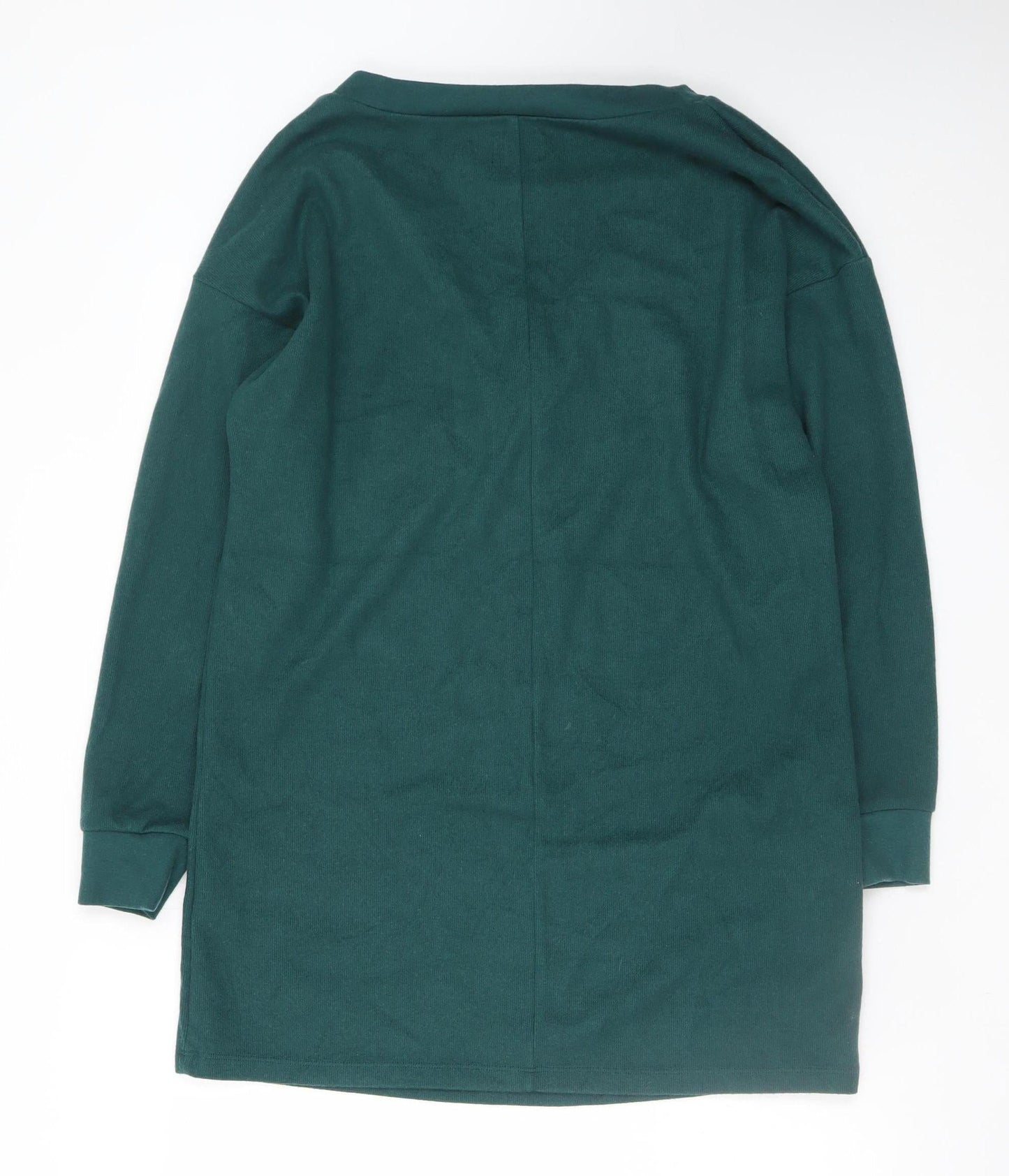 ASOS DESIGN Women's Green V-Neck Long Sleeve Shift Dress Size 12