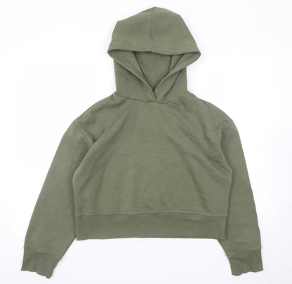 Zara Women’s Green Pullover Hoodie Size S Relaxed Fit Cotton Blend