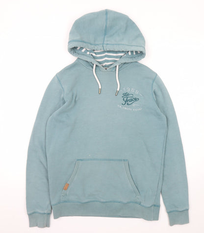 FatFace Women Blue Size 8 Pullover Hoodie with Logo Print