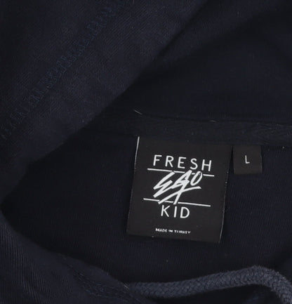 Fresh Ego Kid Men’s Blue Pullover Hoodie L Streetwear Logo