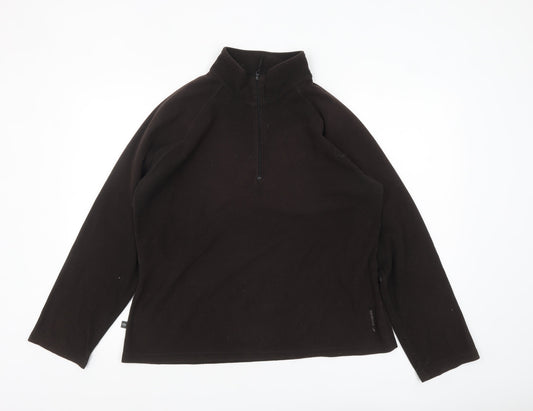 Mountainlife Men's Black Fleece 1/2 Zip Pullover Sweatshirt L