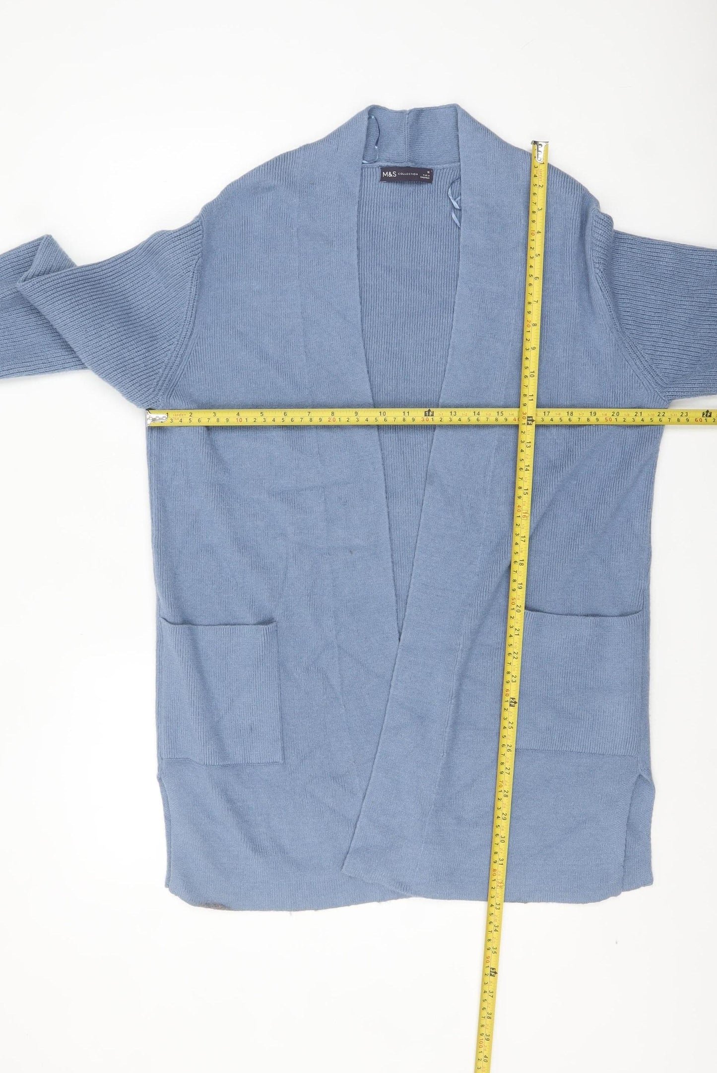 Marks & Spencer Women’s Blue Knit Open Long Sleeve Cardigan Size 16