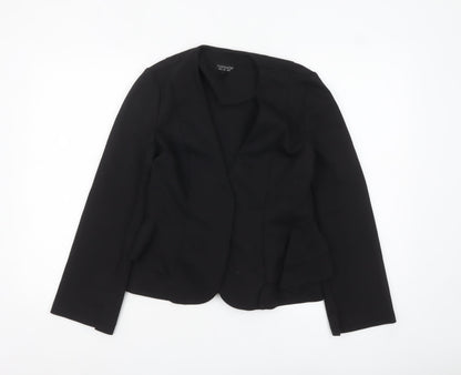 Topshop Women’s Black Peplum Suit Jacket UK 10 Polyester Cotton Blend