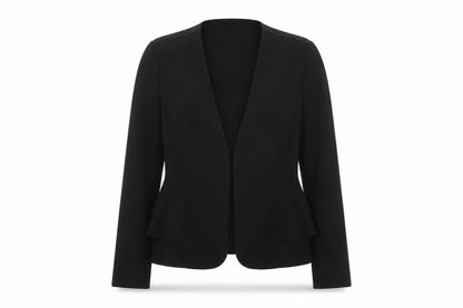 Topshop Women’s Black Peplum Suit Jacket UK 10 Polyester Cotton Blend