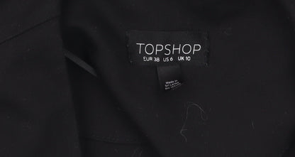 Topshop Women’s Black Peplum Suit Jacket UK 10 Polyester Cotton Blend