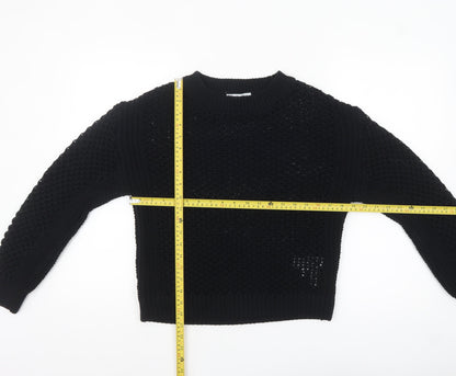 Rita Ora x Primark Womens Black Chunky Knit Jumper Size S 10-12