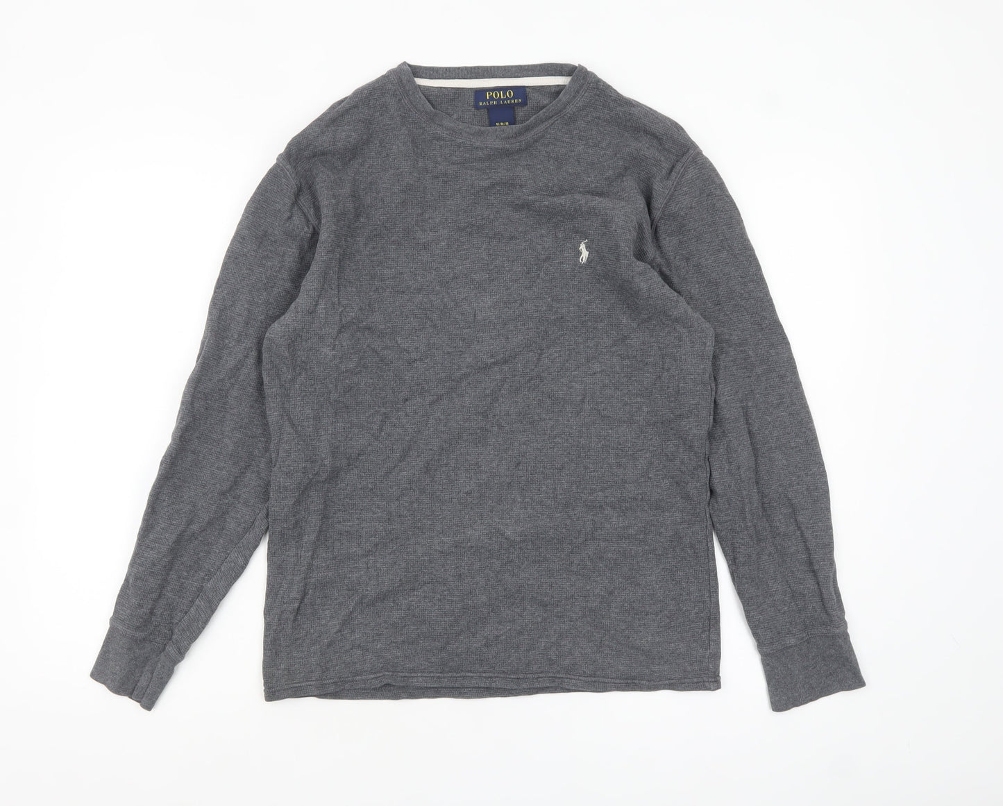 Polo Ralph Lauren Men's Grey Cotton Long Sleeve Top M