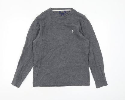 Polo Ralph Lauren Men's Grey Cotton Long Sleeve Top M
