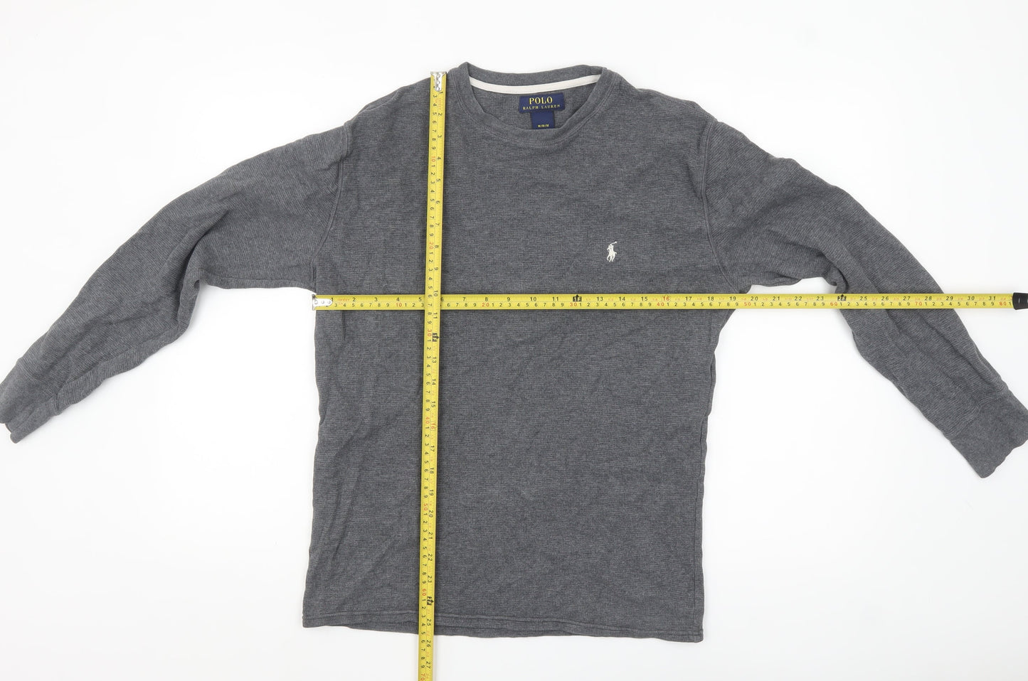 Polo Ralph Lauren Men's Grey Cotton Long Sleeve Top M