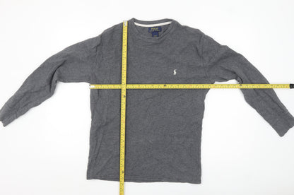 Polo Ralph Lauren Men's Grey Cotton Long Sleeve Top M