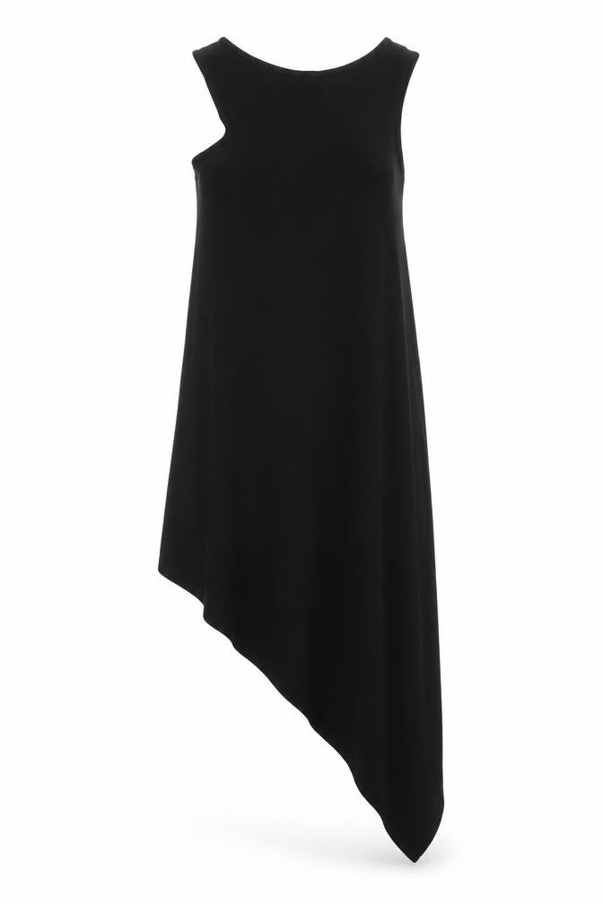 River Island Women’s Black Asymmetric Sleeveless Jersey Dress Size 10