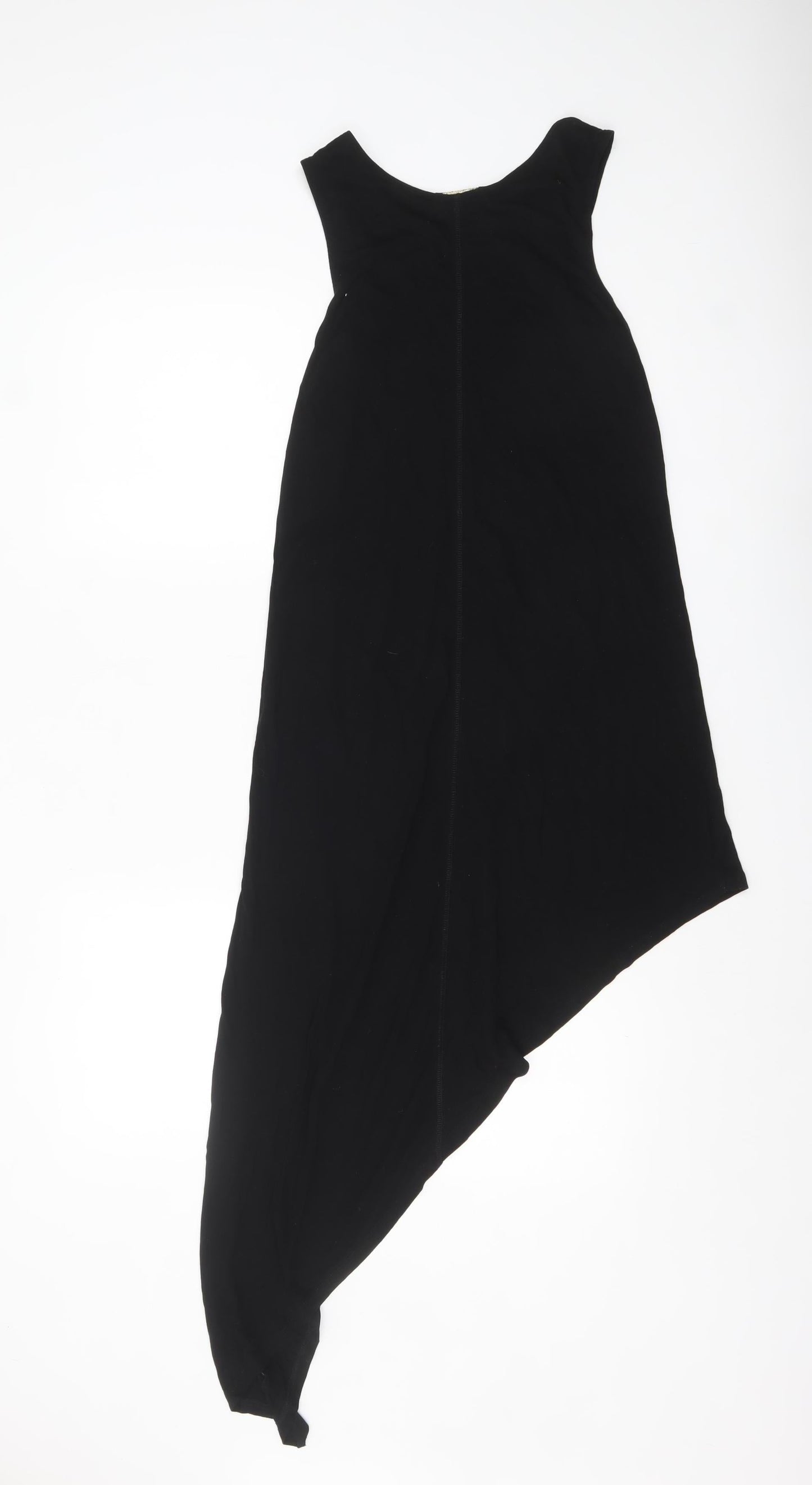 River Island Women’s Black Asymmetric Sleeveless Jersey Dress Size 10