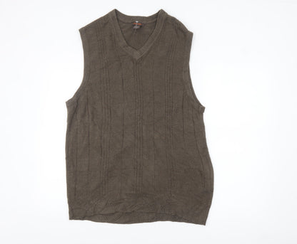 Dockers Men's Brown Acrylic V-Neck Knit Vest XL