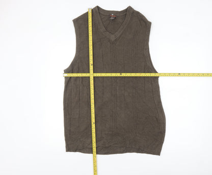 Dockers Men's Brown Acrylic V-Neck Knit Vest XL
