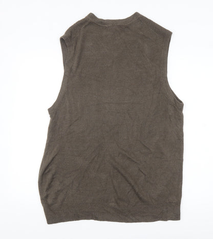 Dockers Men's Brown Acrylic V-Neck Knit Vest XL