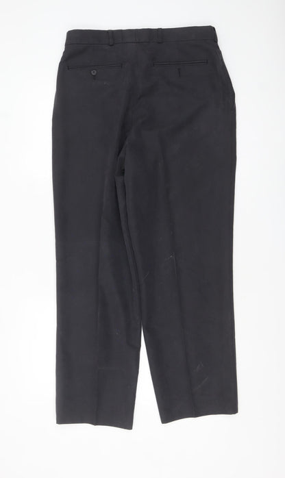 Maine New England Men’s Black Pleated Trousers 32R Regular Fit