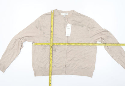 Marks and Spencer Women’s Beige Size 14 Crew Neck Cardigan