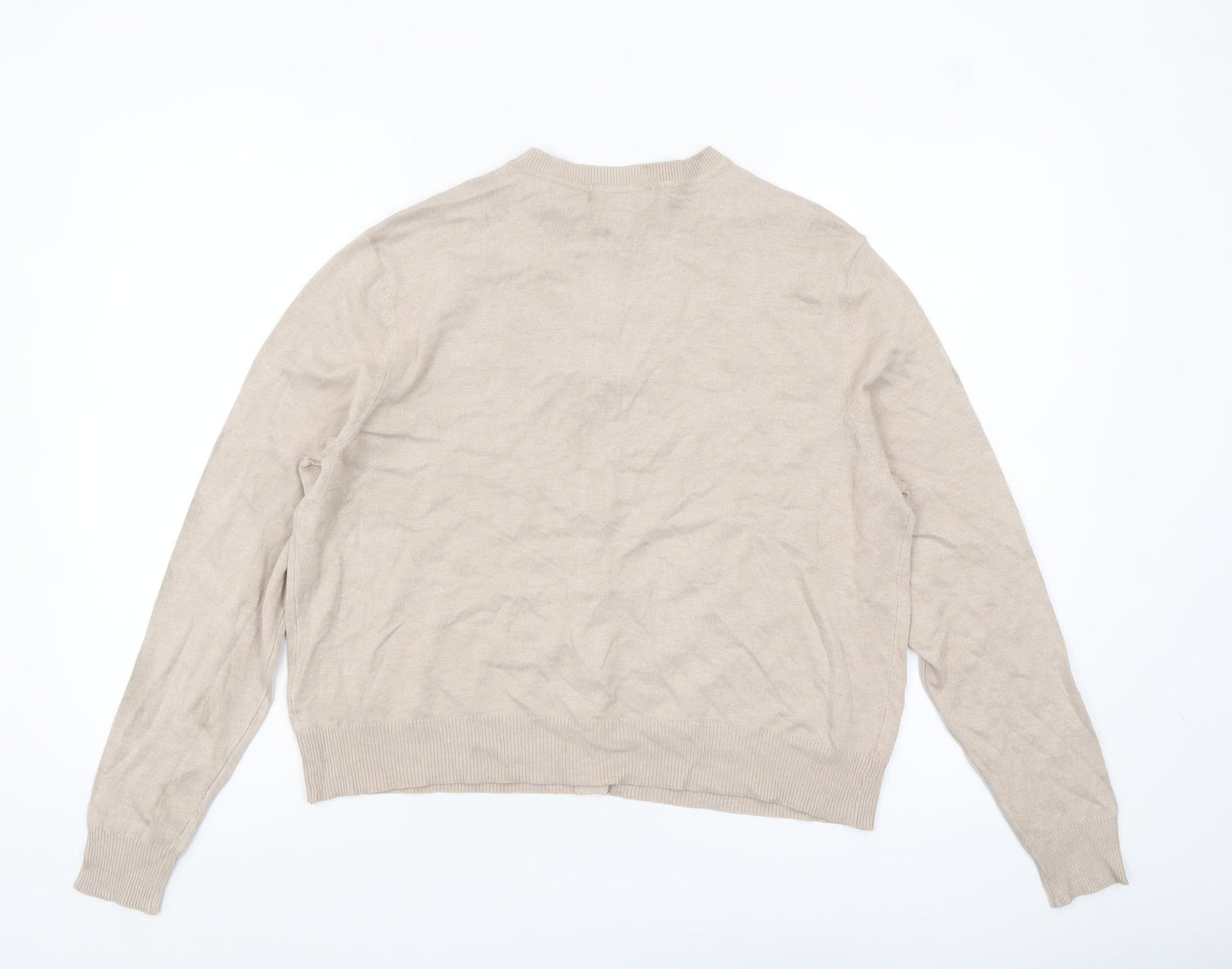 Marks and Spencer Women’s Beige Size 14 Crew Neck Cardigan