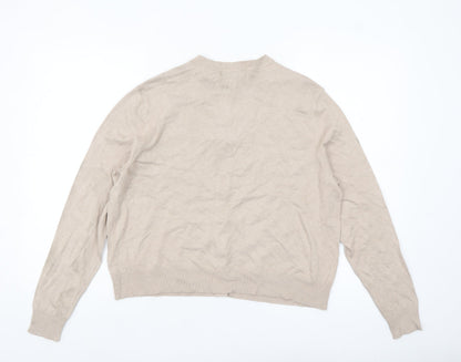 Marks and Spencer Women’s Beige Size 14 Crew Neck Cardigan