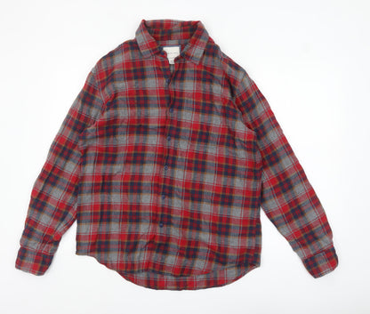 American Eagle Mens Red Plaid Flannel Button-Up Shirt M Regular
