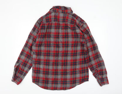 American Eagle Mens Red Plaid Flannel Button-Up Shirt M Regular
