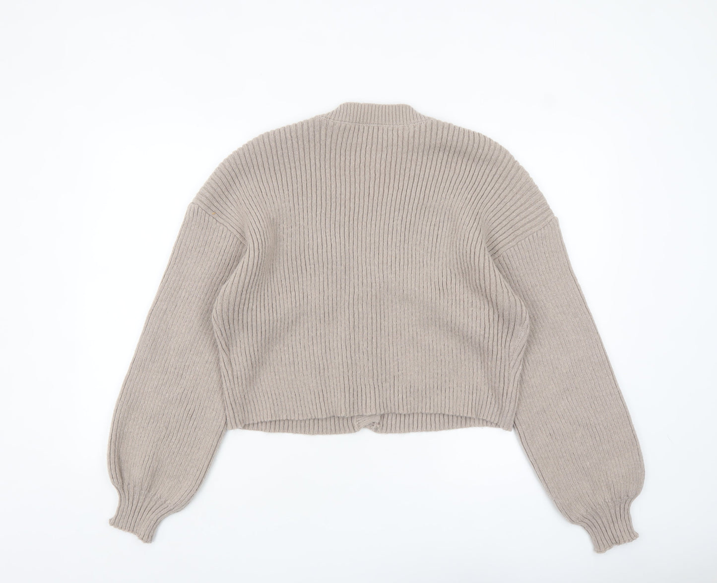 SHEIN Women’s Beige Tall XL Rib-Knit Button Cardigan Jumper