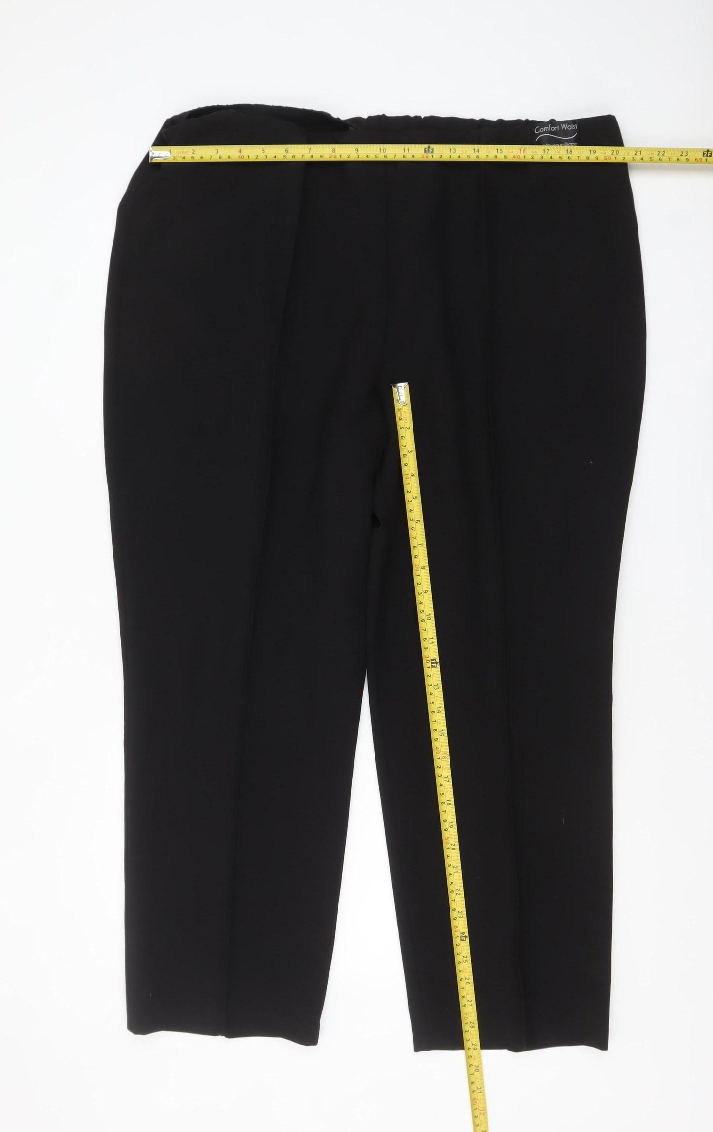 BM Collection Women's Black Size 22 Stretch Comfort Waist Trousers