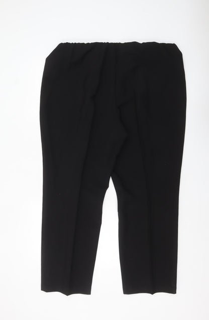 BM Collection Women's Black Size 22 Stretch Comfort Waist Trousers