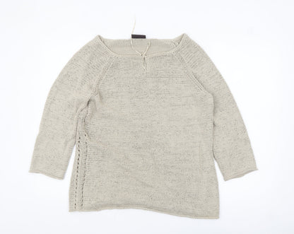 Principles Women’s Beige Boat Neck 3/4 Sleeve Knit Jumper Size 18