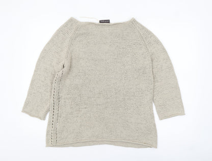 Principles Women’s Beige Boat Neck 3/4 Sleeve Knit Jumper Size 18