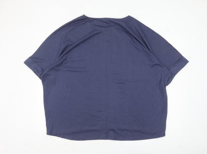 Bonmarché Women Blue Star Rhinestone Relaxed Fit T-Shirt Size 22
