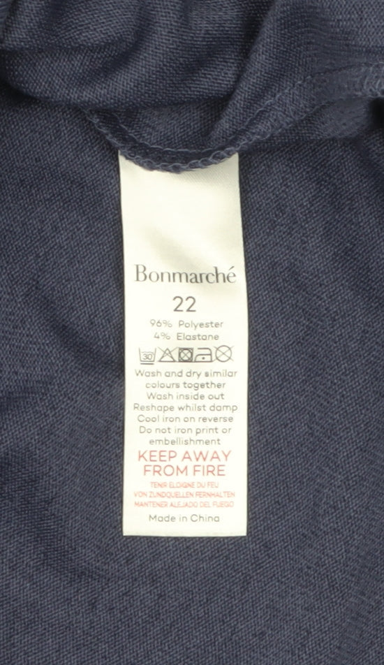 Bonmarché Women Blue Star Rhinestone Relaxed Fit T-Shirt Size 22