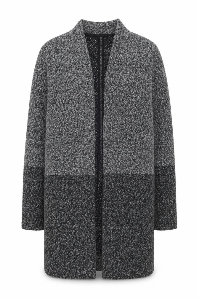 Next Women’s Grey Coatigan Size 6 Mid-Length Open Front Overcoat