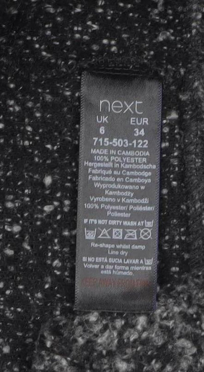 Next Women’s Grey Coatigan Size 6 Mid-Length Open Front Overcoat