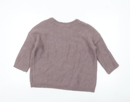 Hotkiss Womens Purple Wool Blend Crew Neck Jumper Size 12