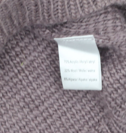 Hotkiss Womens Purple Wool Blend Crew Neck Jumper Size 12