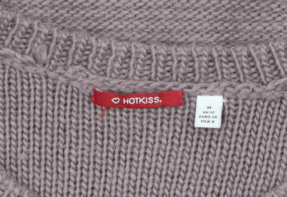 Hotkiss Womens Purple Wool Blend Crew Neck Jumper Size 12