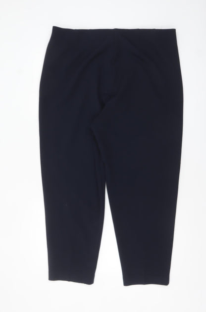 Marks and Spencer Women's Blue Size 18 Regular Tapered Trousers