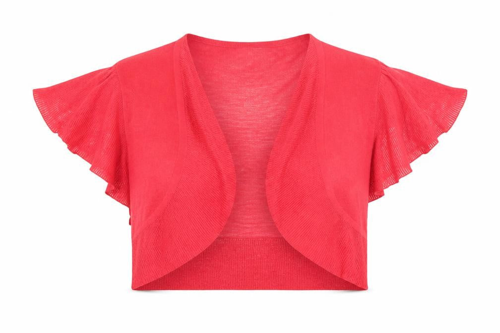 Marks & Spencer Women's Red Linen Blend Short Sleeve Open Cardigan Size 14