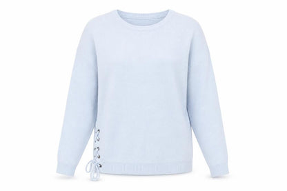 Capsule Women Blue Acrylic Crew Neck Pullover Jumper Size S