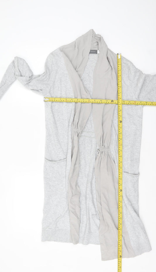 Mint Velvet Womens Grey Size 12 Long Sleeve Open Knit Cardigan