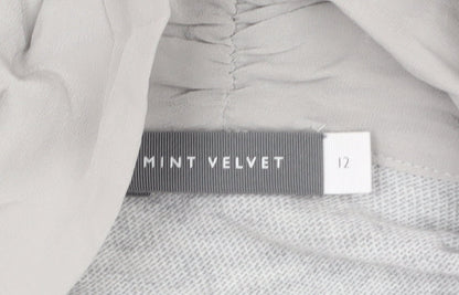 Mint Velvet Womens Grey Size 12 Long Sleeve Open Knit Cardigan