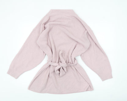 Frank & Doll Women’s Pink Belted Tunic Jumper UK 12 Cotton Knit