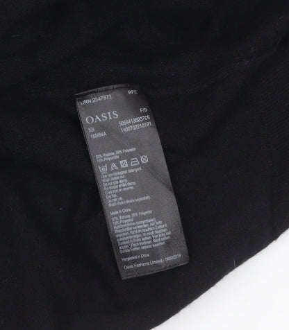 Oasis Womens Black XS Mock Neck Long Sleeve Knit Jumper