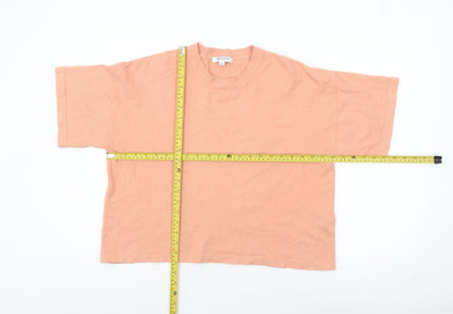Great Plains Women Pink Relaxed Fit Knit Short Sleeve Jumper Size 10