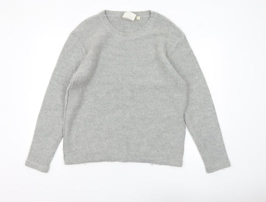 Cheap Monday Men's Grey Wool Blend Crew Neck Jumper Size L
